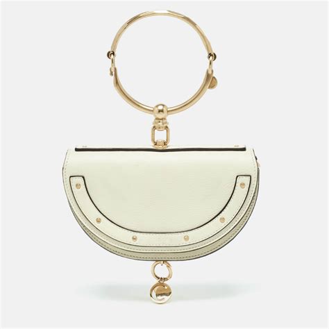 chloe nile minaudiere off white